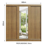 Closet Reno 3 Puertas Corredizas 1 Espejo