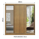 Closet Reno 3 Puertas Corredizas 2 Espejos