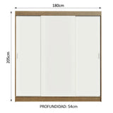 Closet Reno 3 Puertas Corredizas 4 Cajones