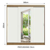 Closet Reno 3 Puertas Corredizas 1 Espejo