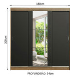 Closet Reno 3 Puertas Corredizas 1 Espejo