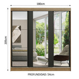 Closet Reno 3 Puertas Corredizas con Espejos