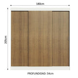 Closet Reno 3 Puertas Corredizas 4 Cajones