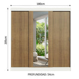 Closet Reno 3 Puertas Corredizas 1 Espejo