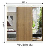 Closet Reno 3 Puertas Corredizas 2 Espejos