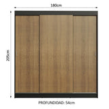 Closet Reno 3 Puertas Corredizas 4 Cajones