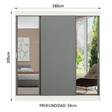 Closet Reno 3 Puertas Corredizas 2 Espejos