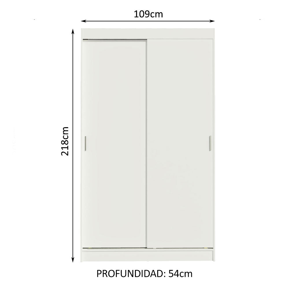 Closet Tokio 2 Puertas Corredizas 2 Cajones