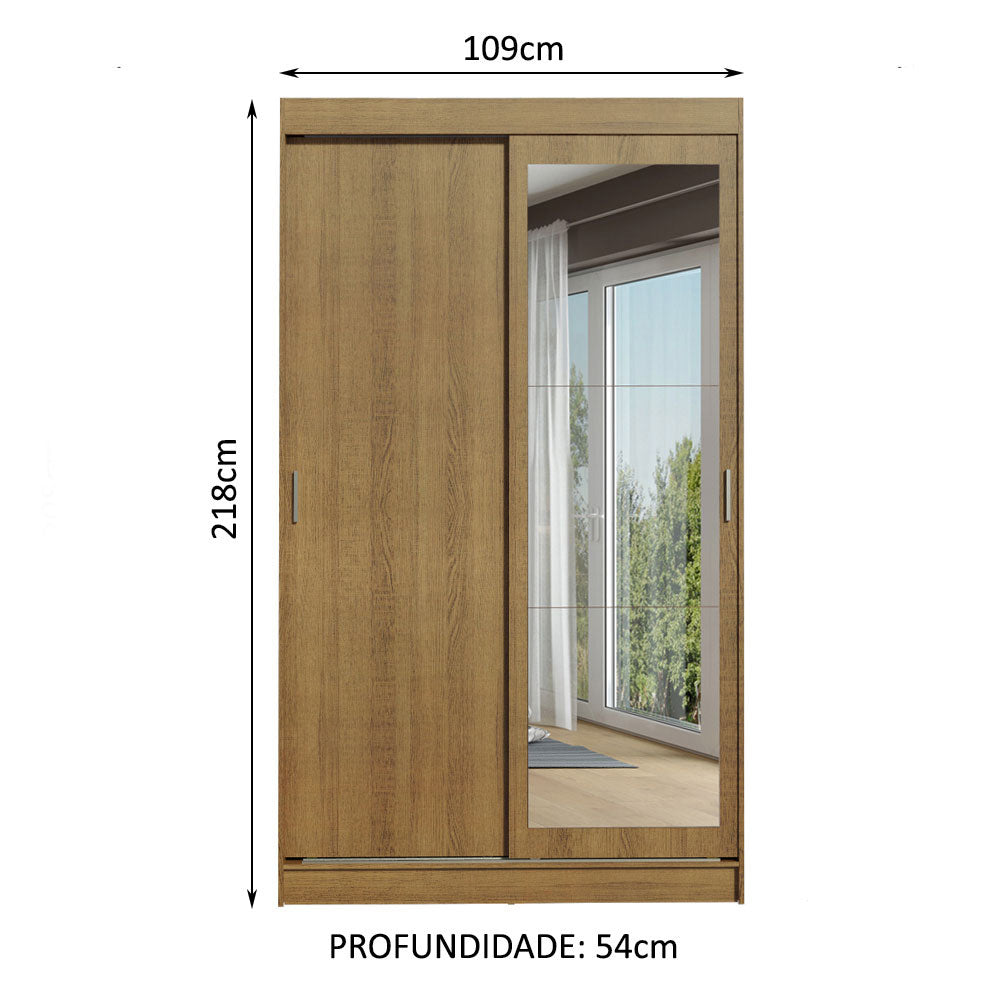 Closet Tokio 2 Puertas Corredizas 1 Espejo