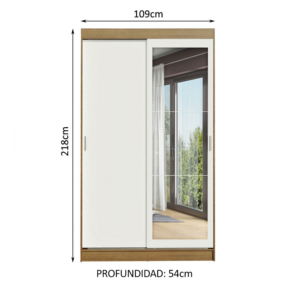 Closet Tokio 2 Puertas Corredizas 1 Espejo