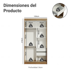 Clóset Tokio 2 Puertas Corredizas 1 Espejo Marrón/Blanco 218 cm x 109 cm x 54 cm