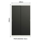 Closet Tokio 2 Puertas Corredizas 2 Cajones