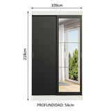 Closet Tokio 2 Puertas Corredizas 1 Espejo