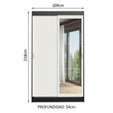 Closet Tokio 2 Puertas Corredizas 1 Espejo