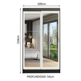 Closet Tokio 2 Puertas Corredizas con Espejos