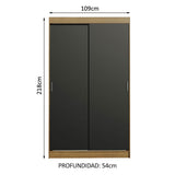 Closet Tokio 2 Puertas Corredizas 2 Cajones