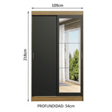 Closet Tokio 2 Puertas Corredizas 1 Espejo