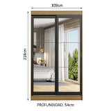 Closet Tokio 2 Puertas Corredizas con Espejos