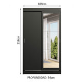 Closet Tokio 2 Puertas Corredizas 1 Espejo