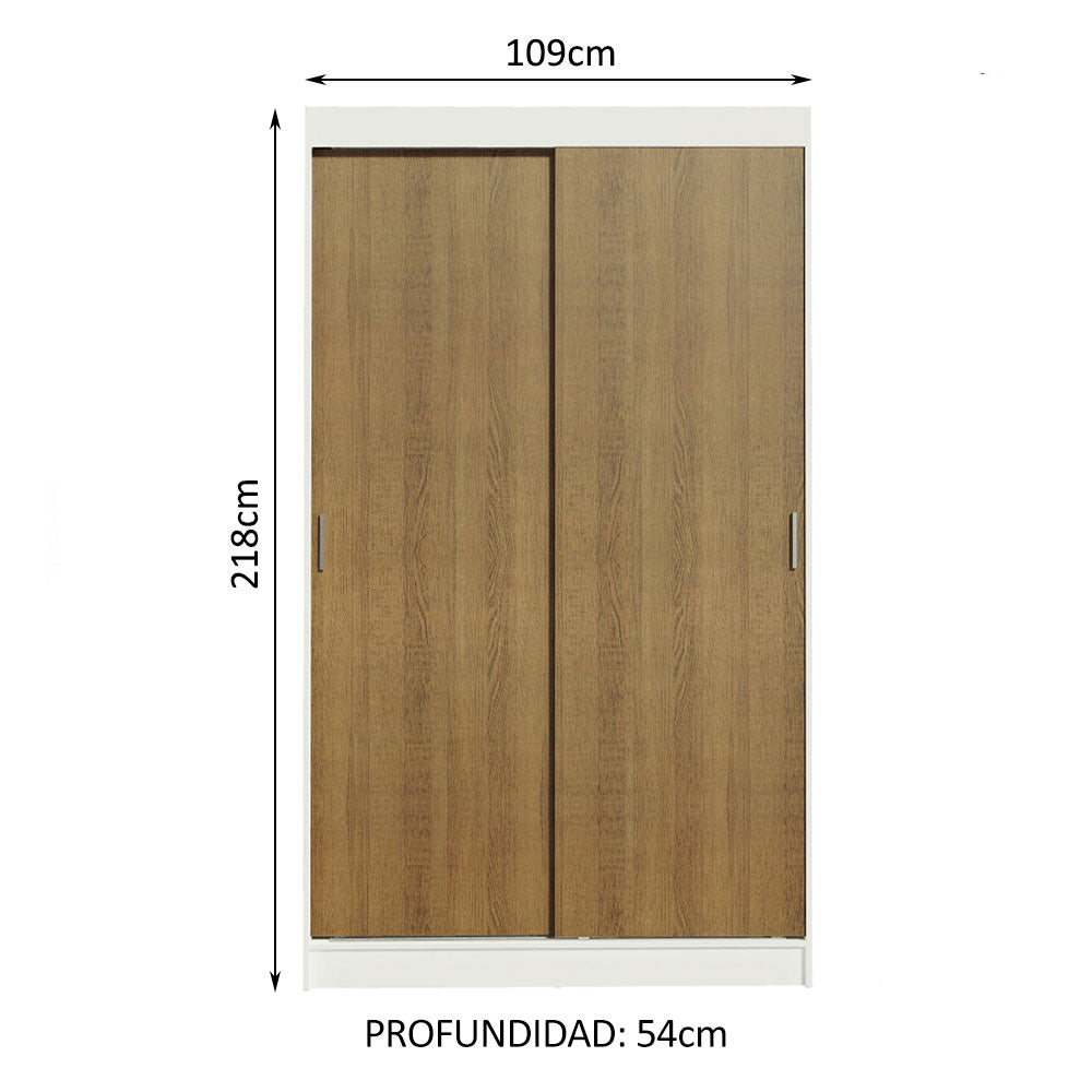 Closet Tokio 2 Puertas Corredizas 2 Cajones