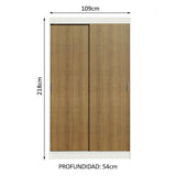 Closet Tokio 2 Puertas Corredizas 2 Cajones