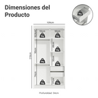 Clóset Tokio 2 Puertas Corredizas 1 Espejo Blanco/Marrón 218 cm x 109 cm x 54 cm