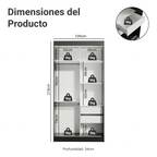 Clóset Tokio 2 Puertas Corredizas 2 Cajones Negro/Marrón 218 cm x 109 cm x 54 cm