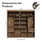 Closet Venus 4 Cajones 2 Barrales 17 Nichos Marrón