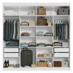 Closet Venus 8 Puertas 4 Cajones 2 Barrales BlancoNegro