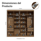 Closet Venus 8 Puertas 4 Cajones 2 Espejos MarrónCrema