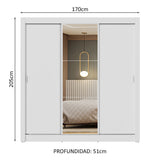Closet Nobre 3 Puertas Corredizas 1 Espejo