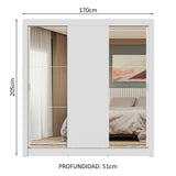 Closet Nobre 3 Puertas Corredizas 2 Espejos