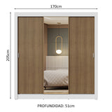 Closet Nobre 3 Puertas Corredizas 1 Espejo