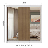 Closet Nobre 3 Puertas Corredizas 2 Espejos