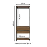 Closet Abierto Valencia 2 Cajones 70 cm