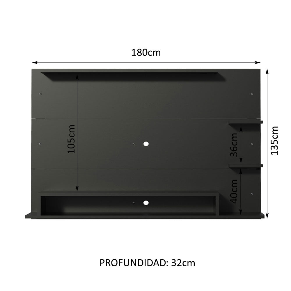 Centro de Entretenimiento Panel para TV Alfa Hasta 60 Pulgadas Negro