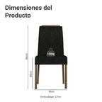 Kit 2 Sillas de Comedor Madesa 4255 Oxford con Borde Superior MarrónOxford