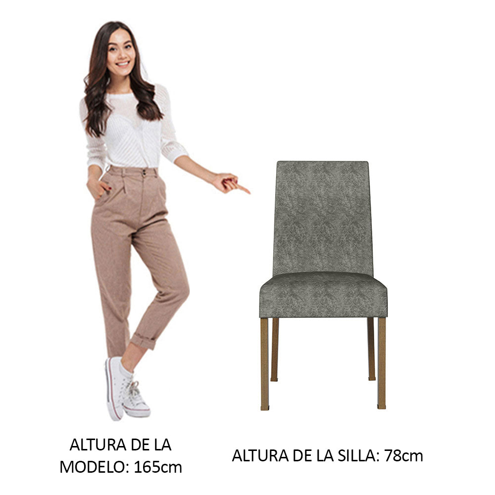 Kit 2 Sillas de Comedor Madesa 4255 Silver