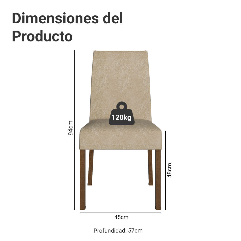 Kit 2 Sillas de Comedor 4255 Imperial Madesa