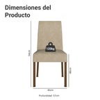 Kit 2 Sillas de Comedor 4255 Imperial Madesa