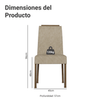 Kit 2 Sillas de Comedor Madesa 4255 con Borde Superior MarrónImperial