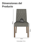 Kit 2 Sillas de Comedor 4256 Silver Marrón/Plata Madesa