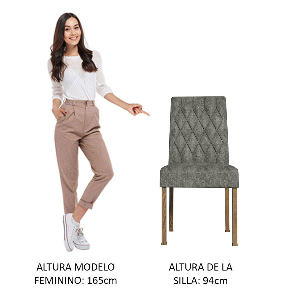 Kit 2 Sillas de Comedor Madesa 4256 Silver