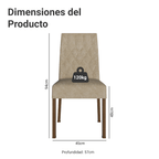 Kit 2 Sillas de Comedor 4256 Imperial Madesa