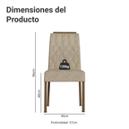 Kit 2 Sillas de Comedor Madesa 4256 con Borde Superior MarrónImperial