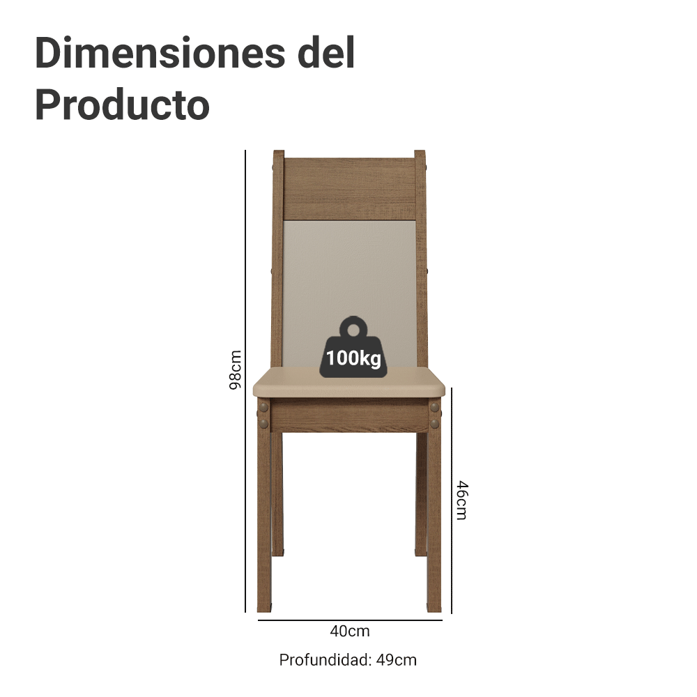Kit con 6 Sillas de Comedor 4280