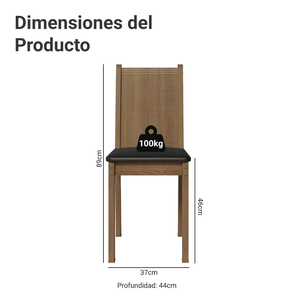 Kit de 4 Sillas de Comedor 4290