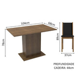 Juego de Comedor Tina con 4 Sillas