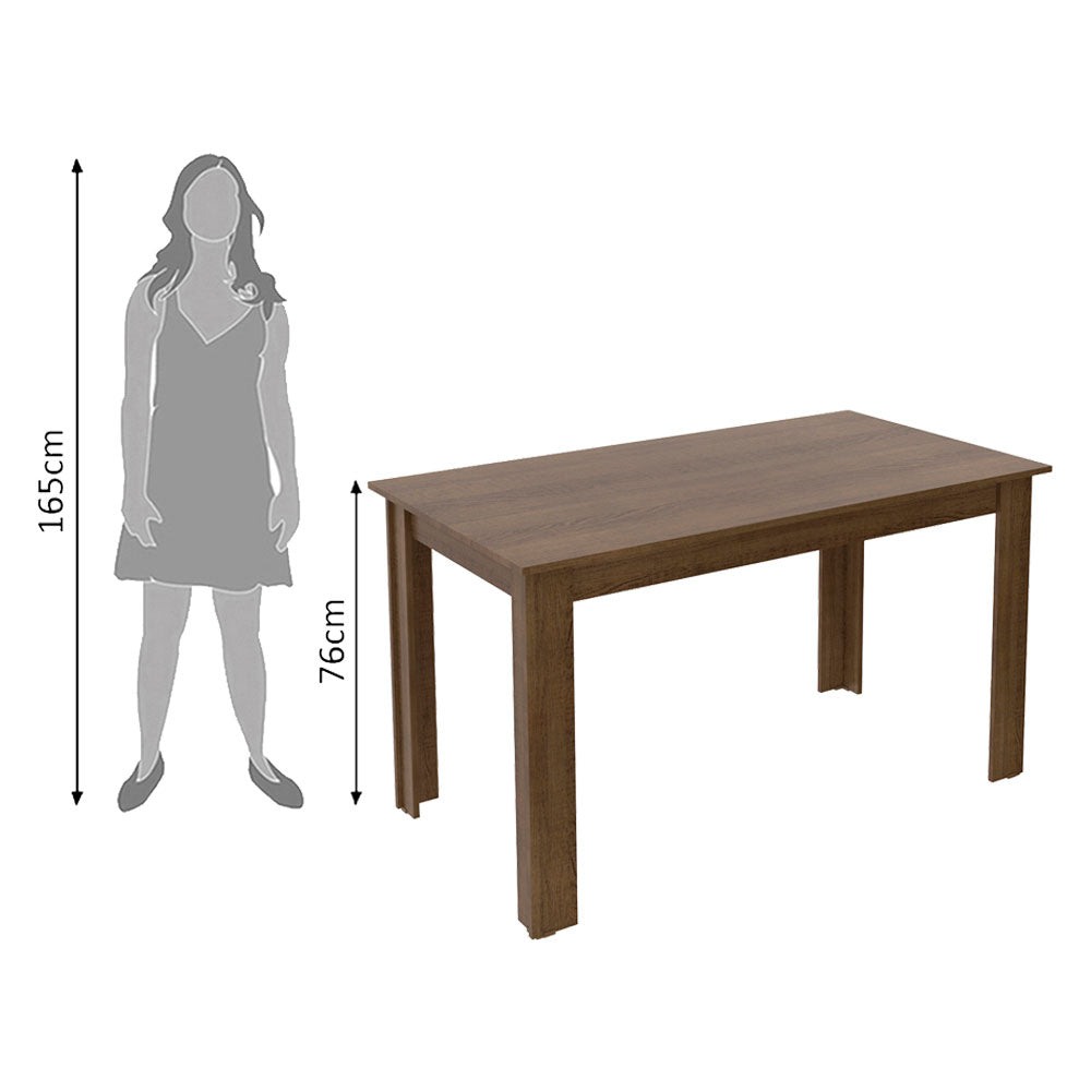 Mesa de Comedor Rectangular 6 Puestos de Madera Marrón Madesa
