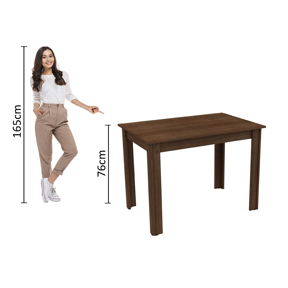 Mesa de Comedor Rectangular 4 Puestos de Madera Marrón Madesa